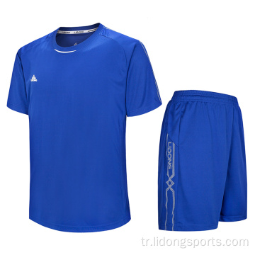 Toptan sade futbol formaları polyester futbol üniforması